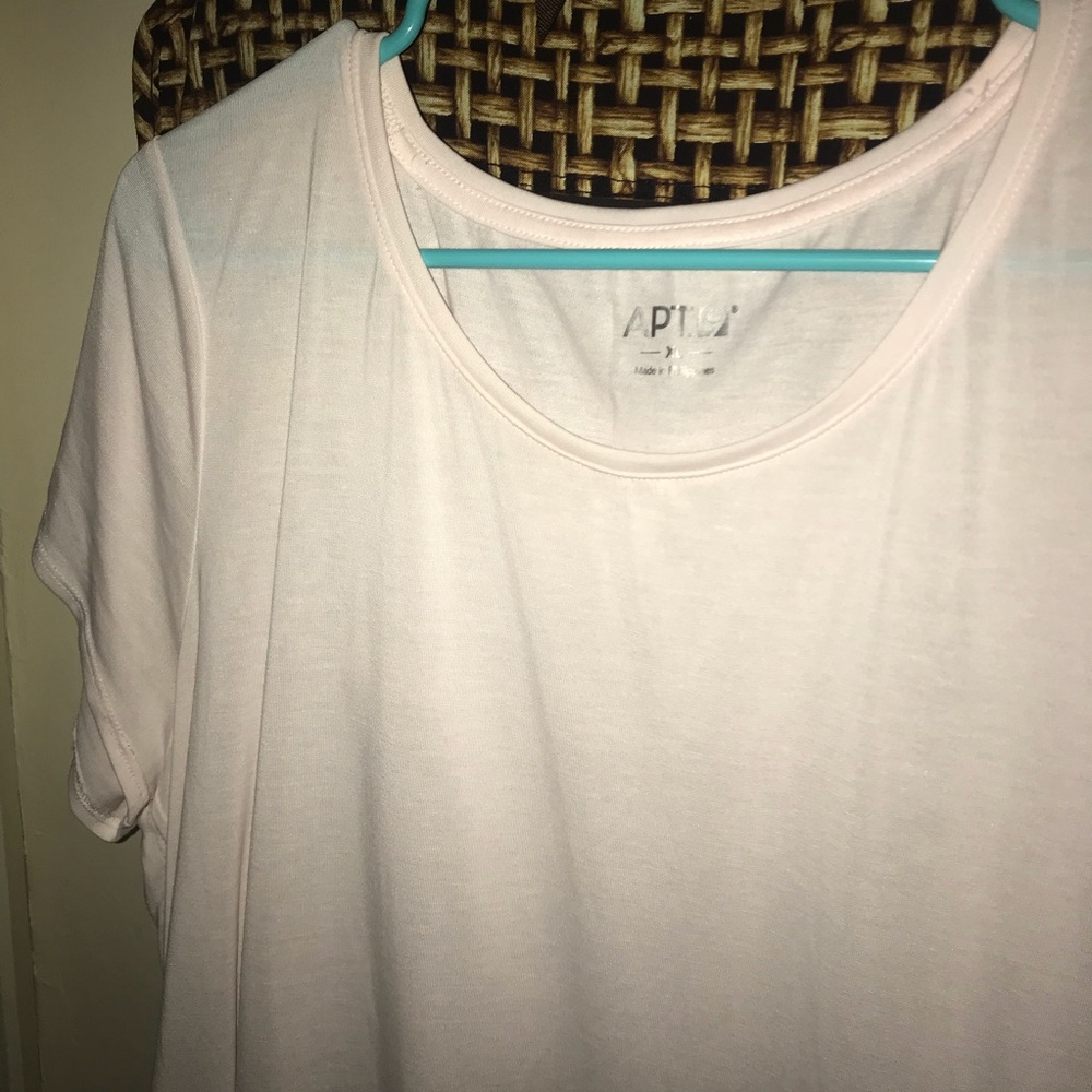 Light pink APT. 9 XL long short sleeve tee